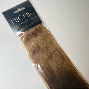 Hi Chic Clip in 100% Human Hair Extensions - 16” long, color: 10